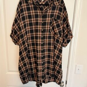 Boutique Entro Plaid Women's Button Down Dress